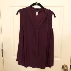 Plus Size Top with tie at the neck.  Stretchy fabric.  Super cute.